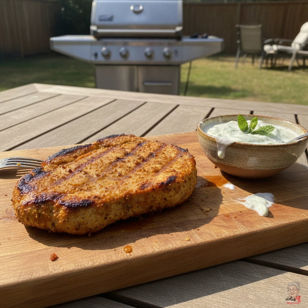 Madras Putensteaks — Gasgrill