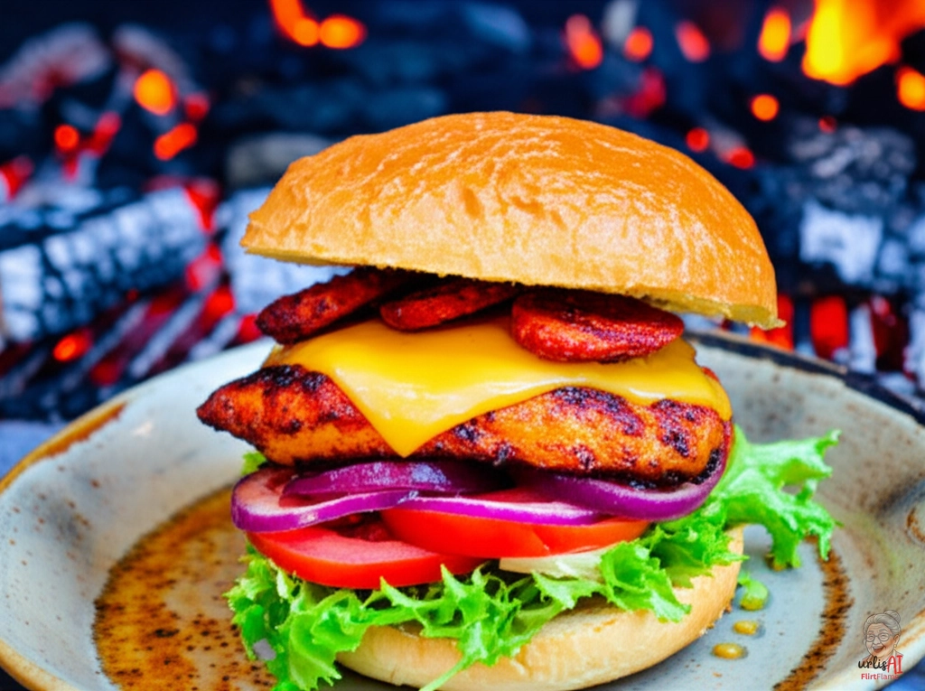 Madrid Fire Chicken Burger — Kohlegrill