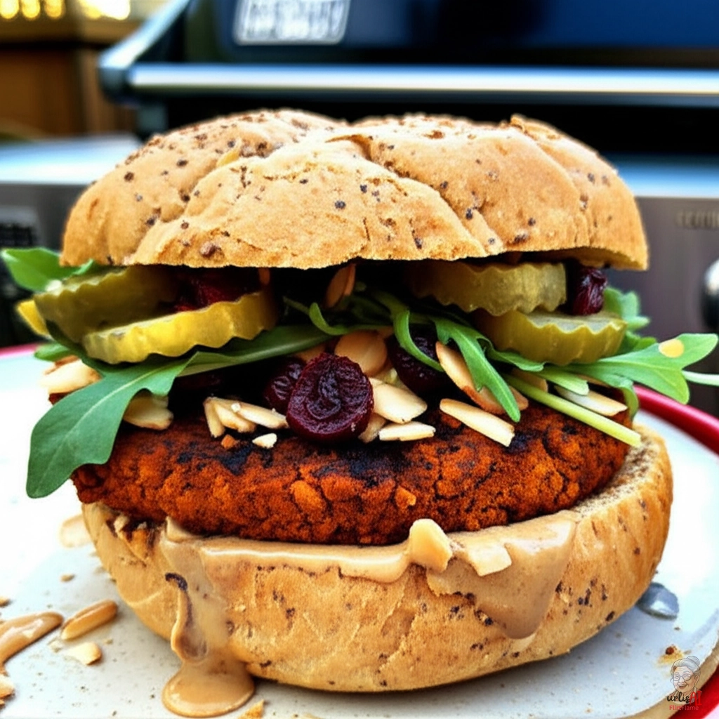 Mandel Knusper Burger — Gasgrill