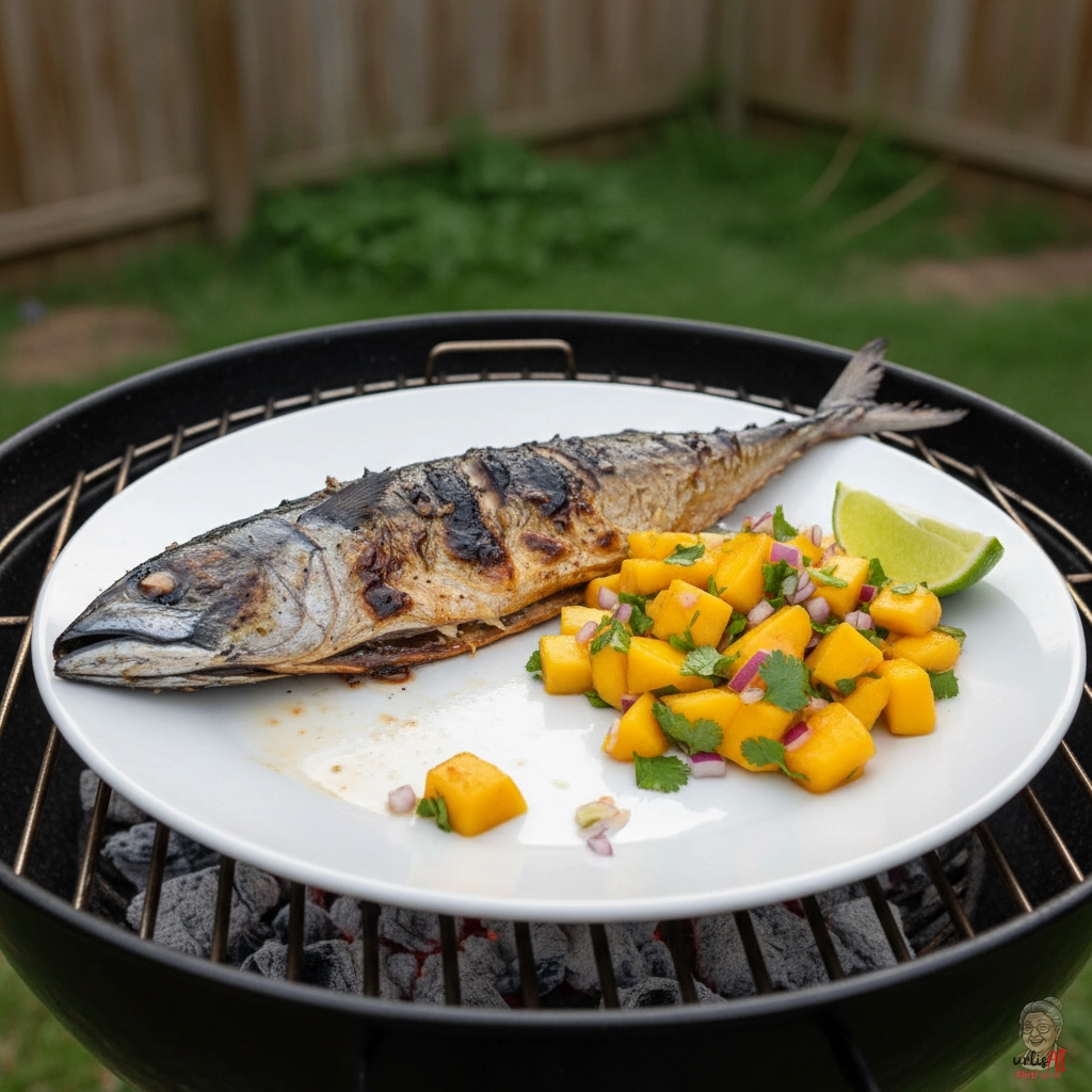 Mango Kohlemakrele — Kohlegrill