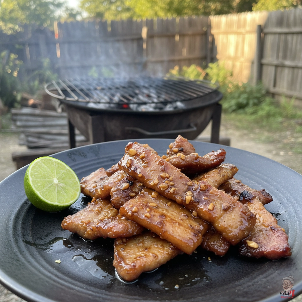 Manila Knoblauchbauch — Kohlegrill