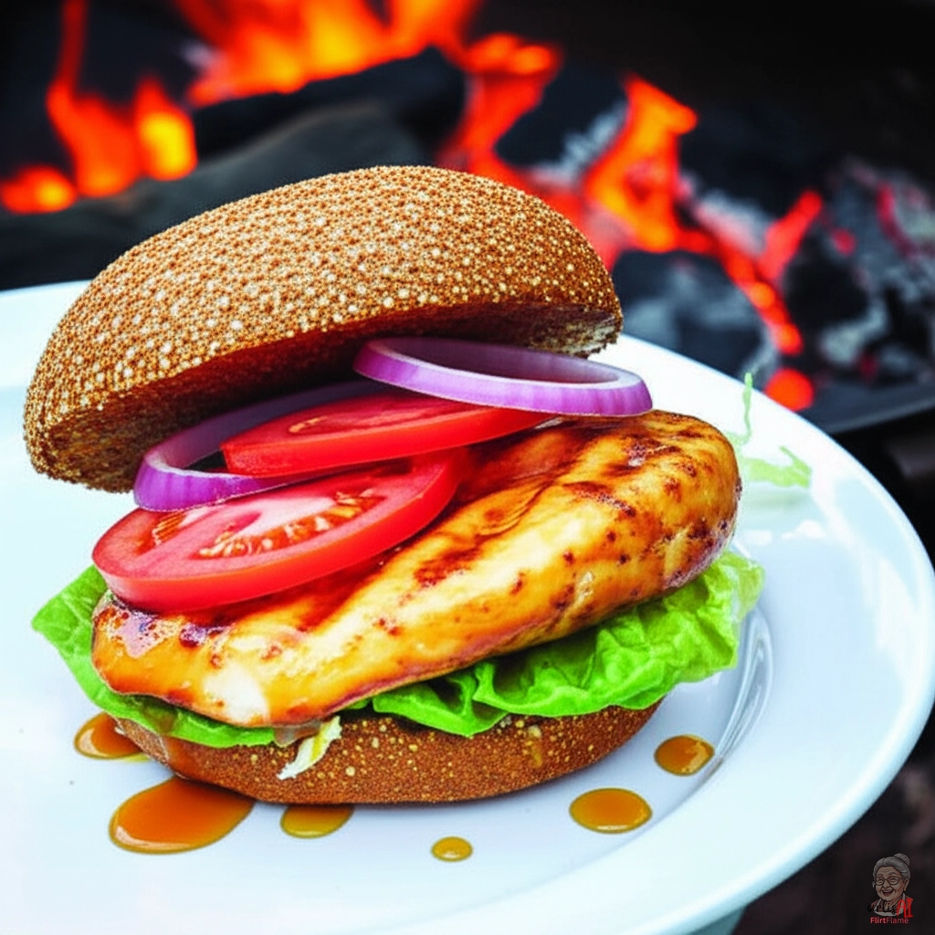 Maple Fire Chicken Burger — Kohlegrill