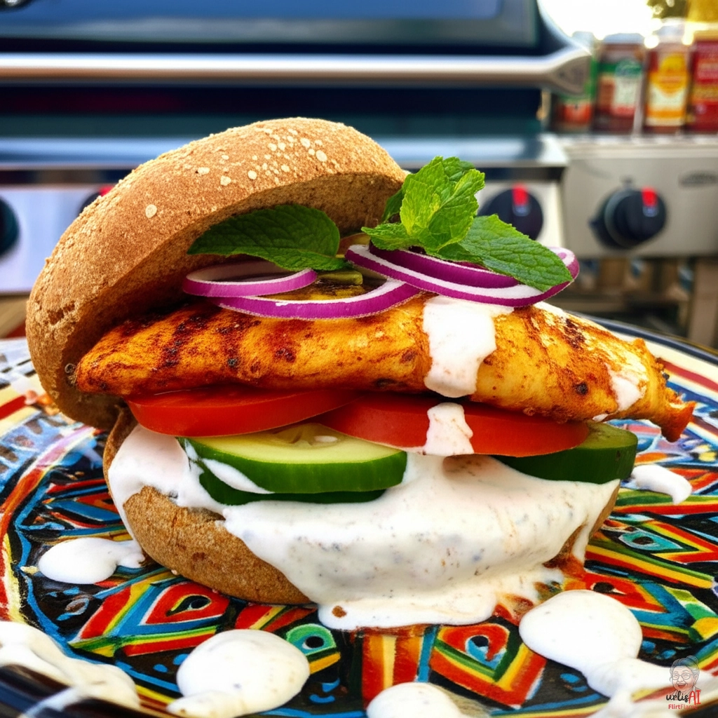 Marrakech Chicken Burger — Gasgrill