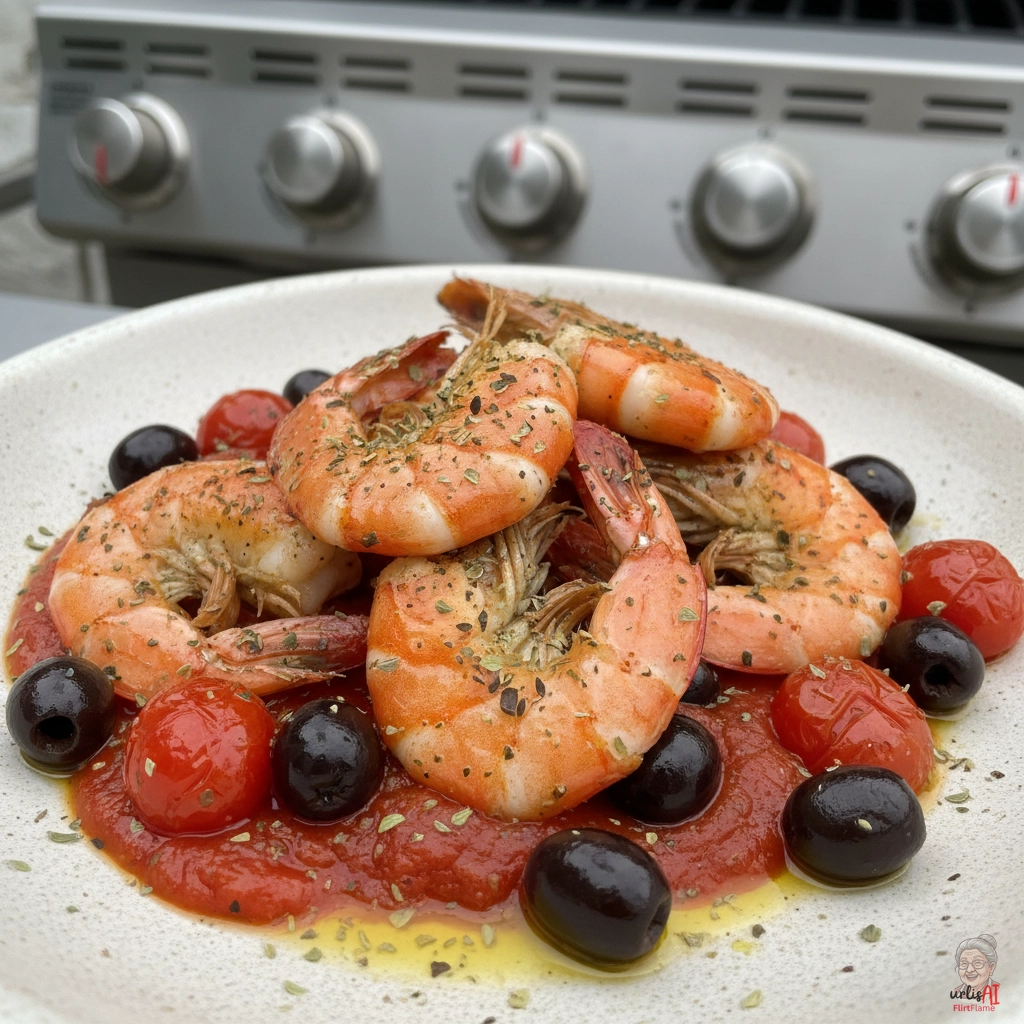 Mediterrane Feuergarnelen — Gasgrill