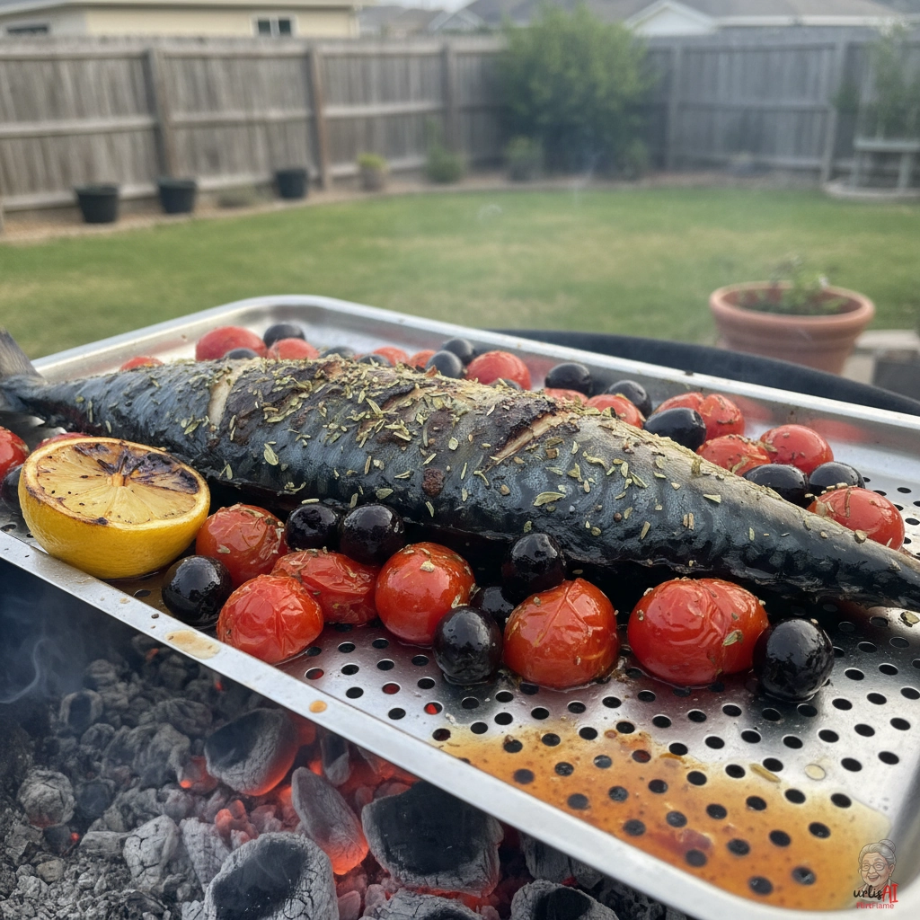 Mediterrane Kohlemakrele — Kohlegrill