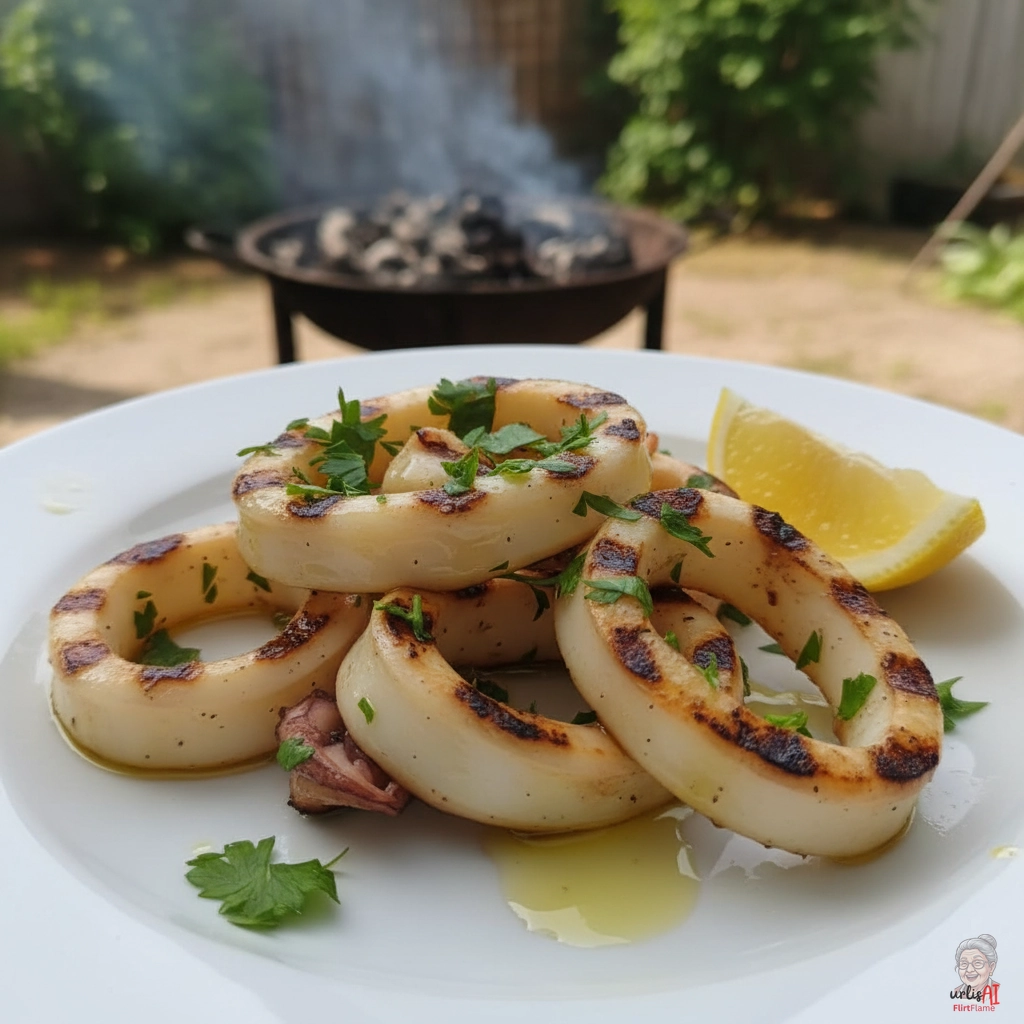 Mediterrane Zitronencalamari — Kohlegrill