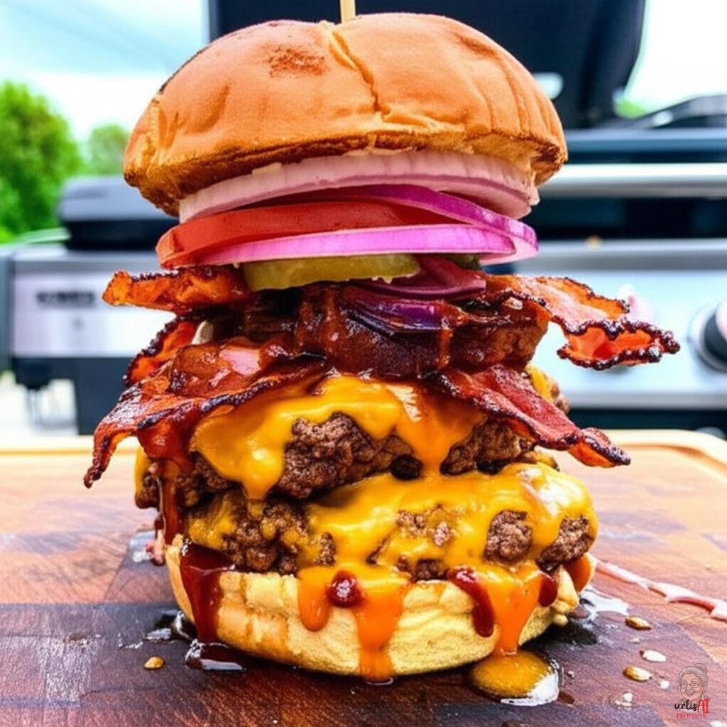 Mega Tower Burger — Gasgrill