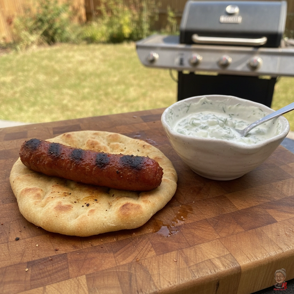 Merguez Minz Raita — Gasgrill