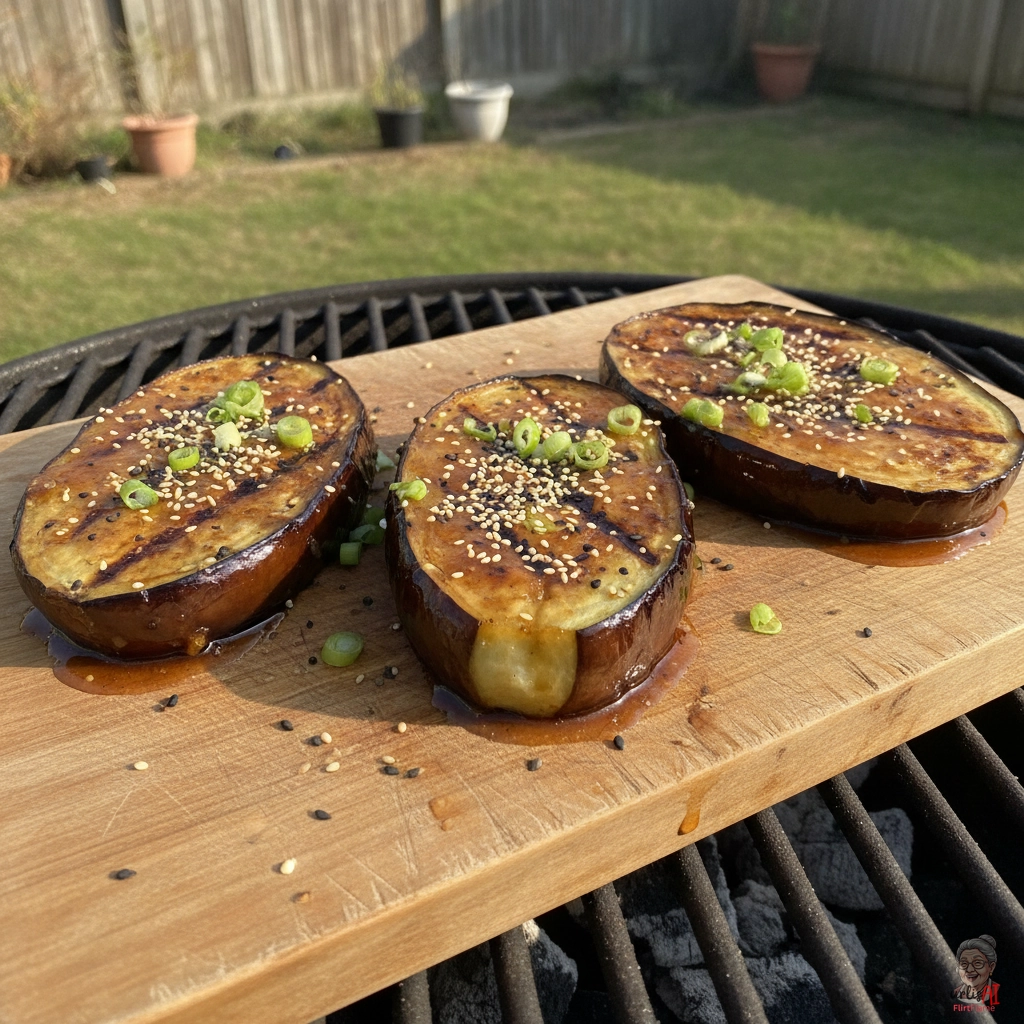 Miso Fire Eggplant — Kohlegrill