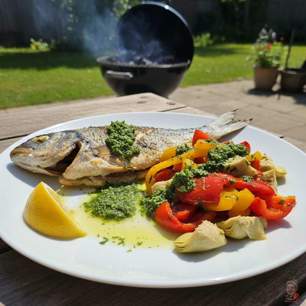 Mittelmeer Glutfilets — Kohlegrill