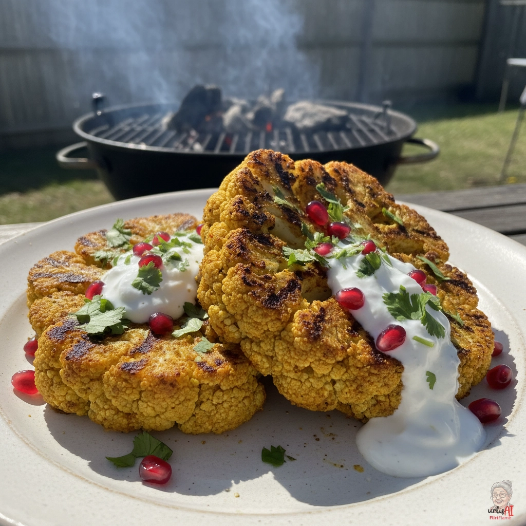 Mumbai Kurkumasteaks — Kohlegrill