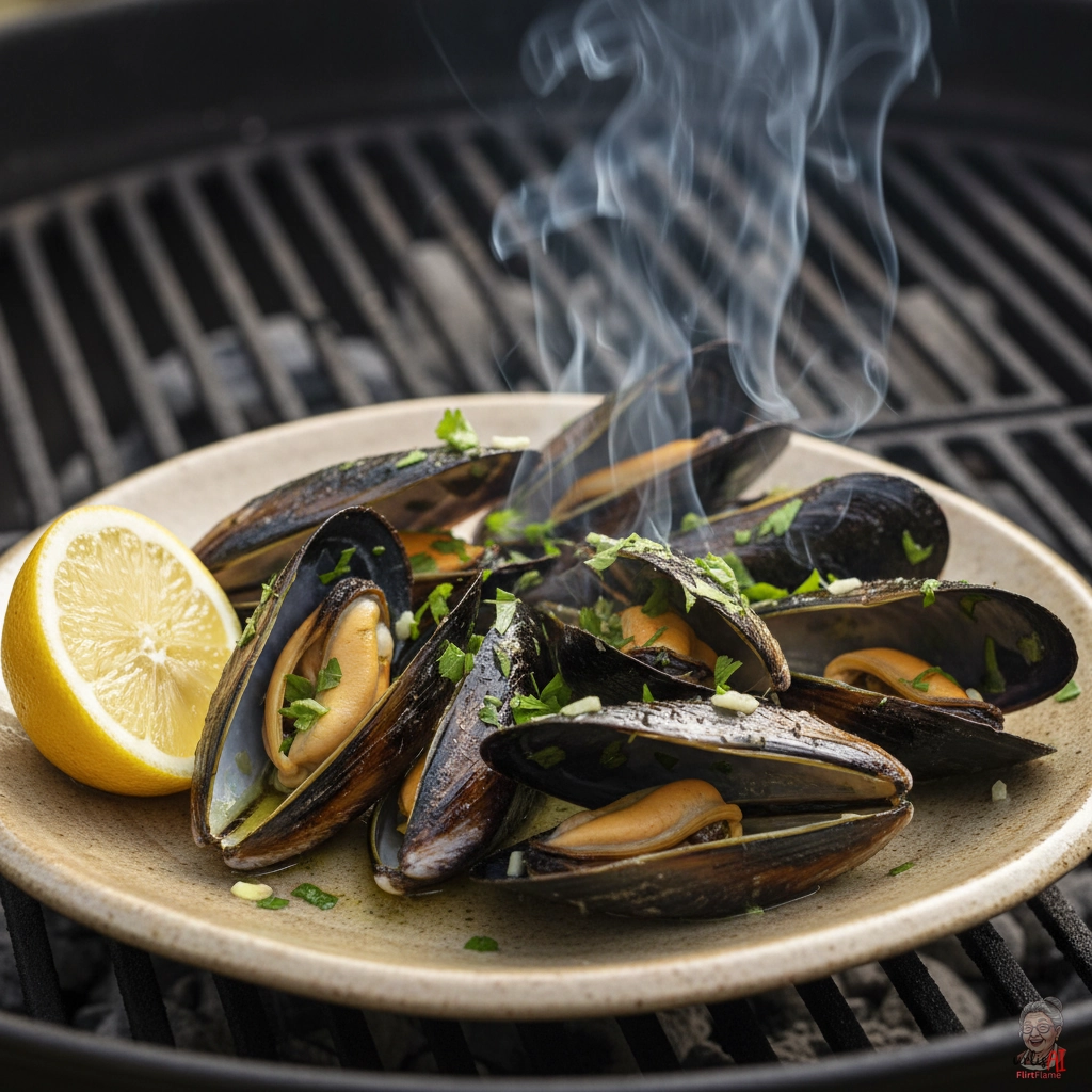 Napoli Knoblauchmuscheln — Kohlegrill