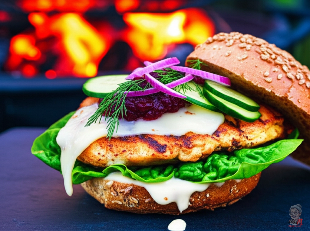 Nordic Fire Chicken Burger — Kohlegrill