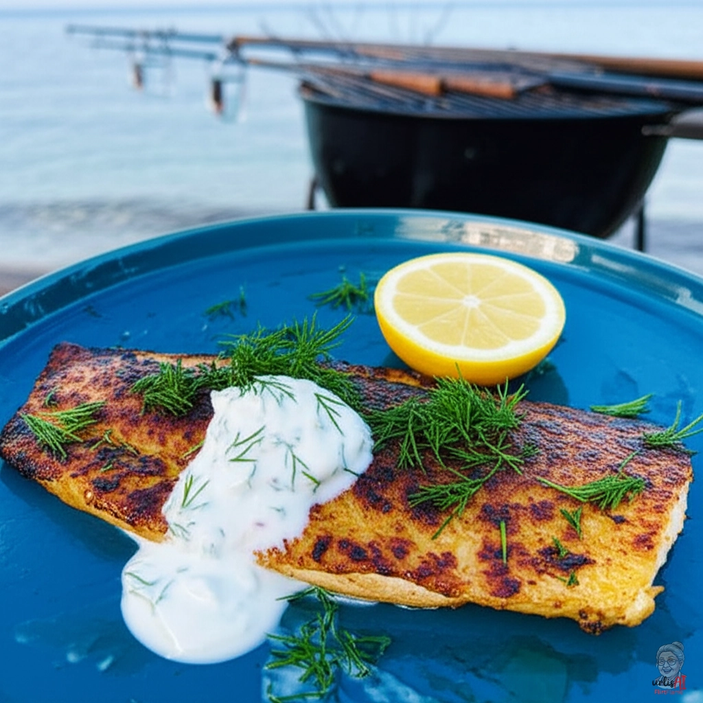 Ostsee Dillforelle — Kohlegrill