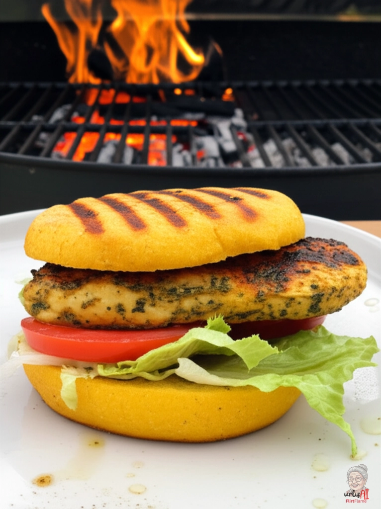 Pampas Fire Chicken Burger — Kohlegrill