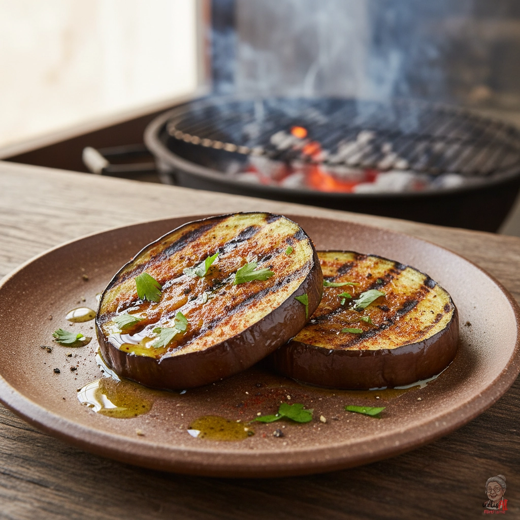 Paprika Aubergine — Kohlegrill
