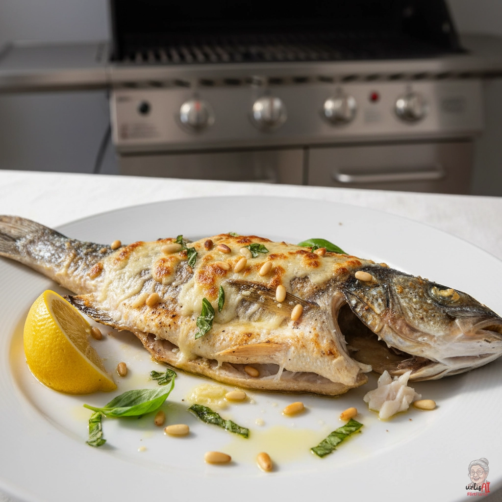 Parmesan Kräuterbarsch — Gasgrill