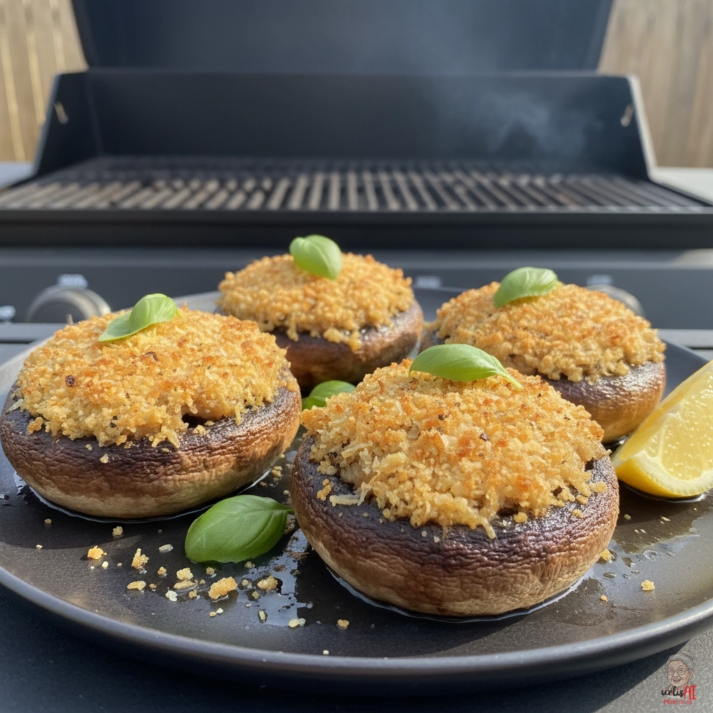 Parmigiana Pilzköpfe — Gasgrill