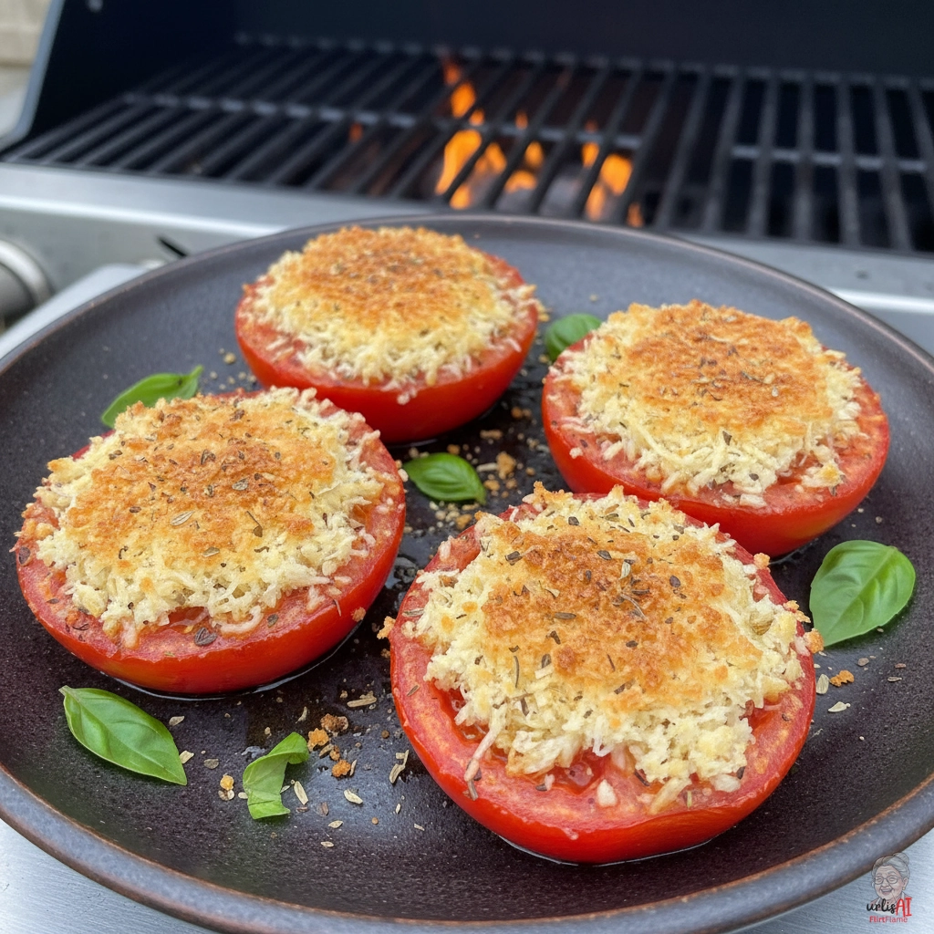 Parmigiana Tomatenhälften — Gasgrill