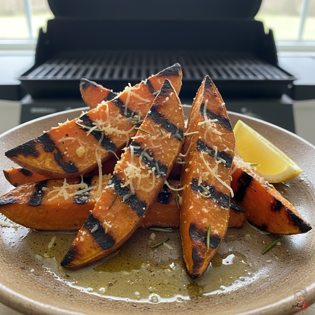 Parmigiano Süßkartoffelwedges — Gasgrill