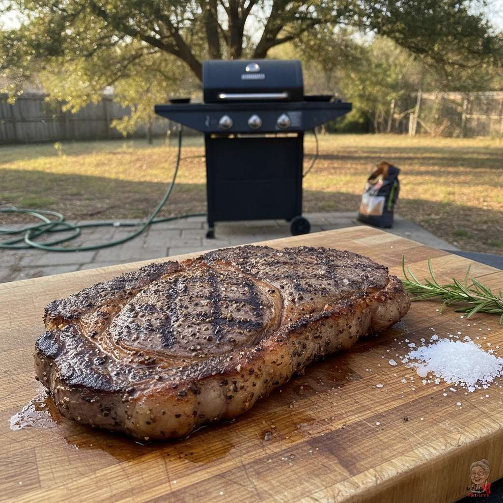 Pepper Crusted Hacksteak — Gasgrill