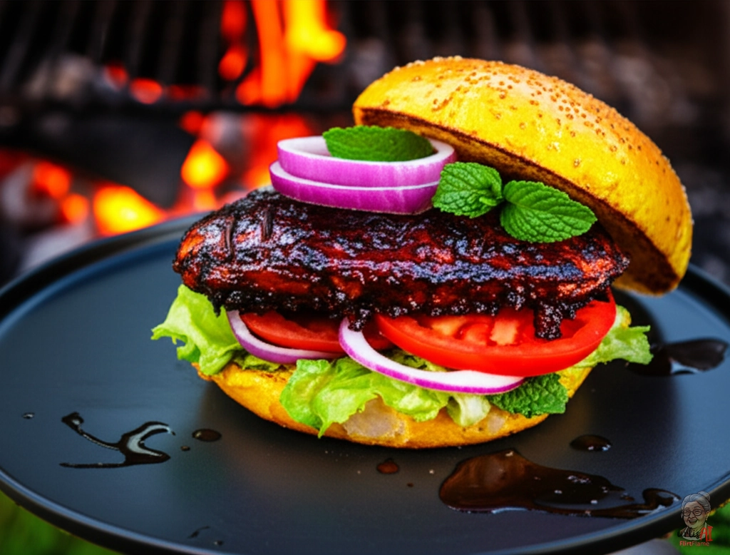 Persia Flame Chicken Burger — Kohlegrill