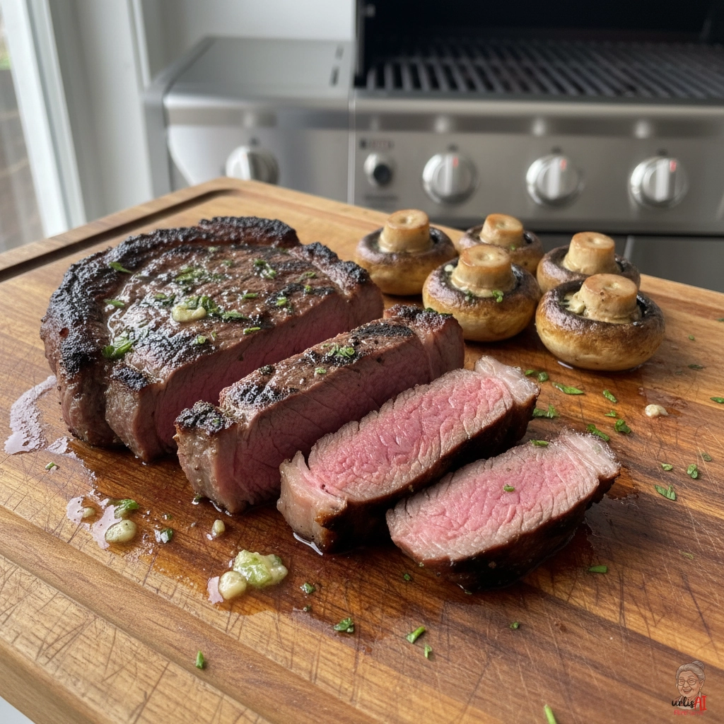 Pilz Hüftsteak — Gasgrill