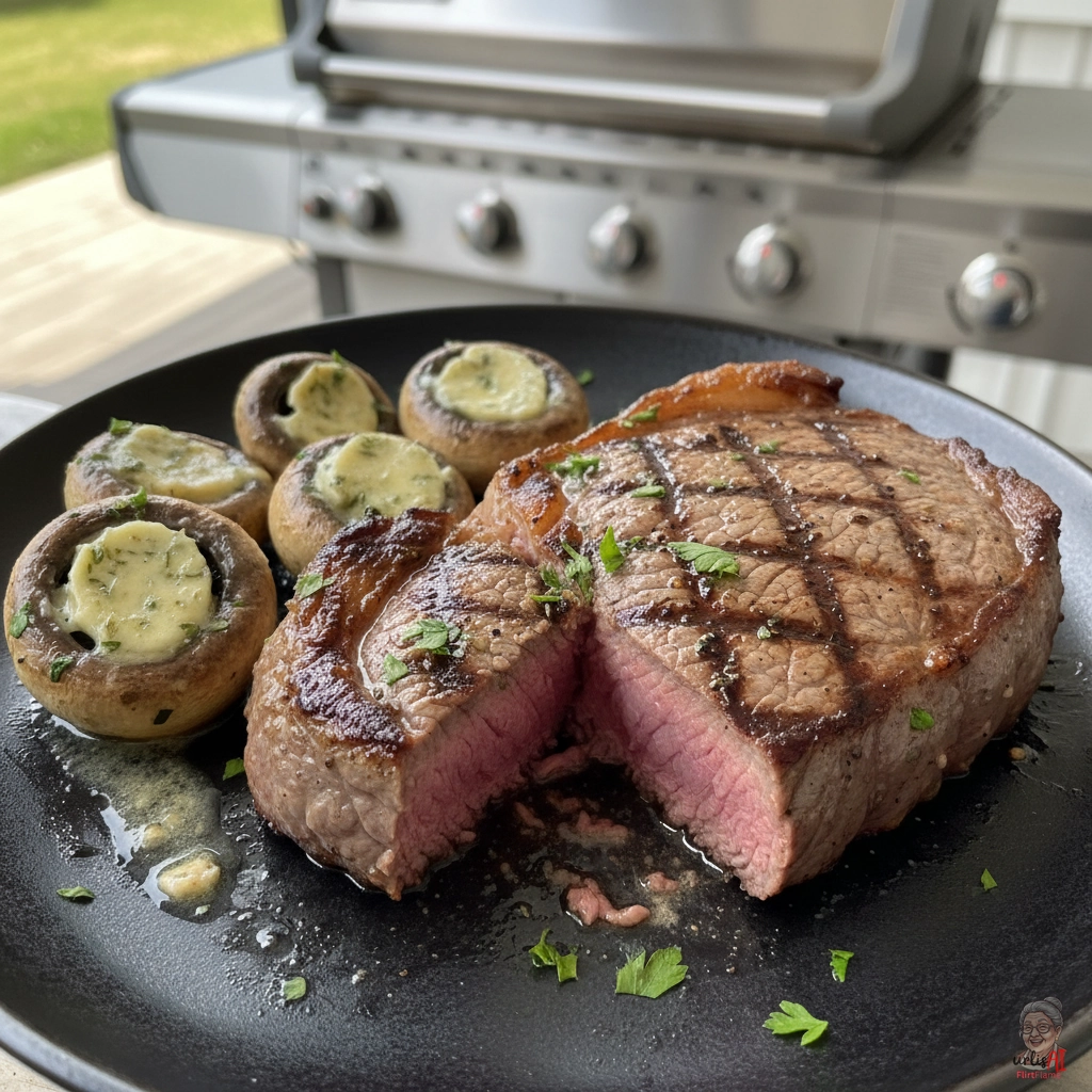Pilz Hüftsteak — Gasgrill