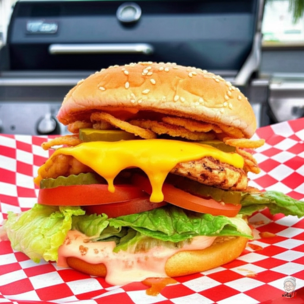 Retro Diner Chicken Burger — Gasgrill