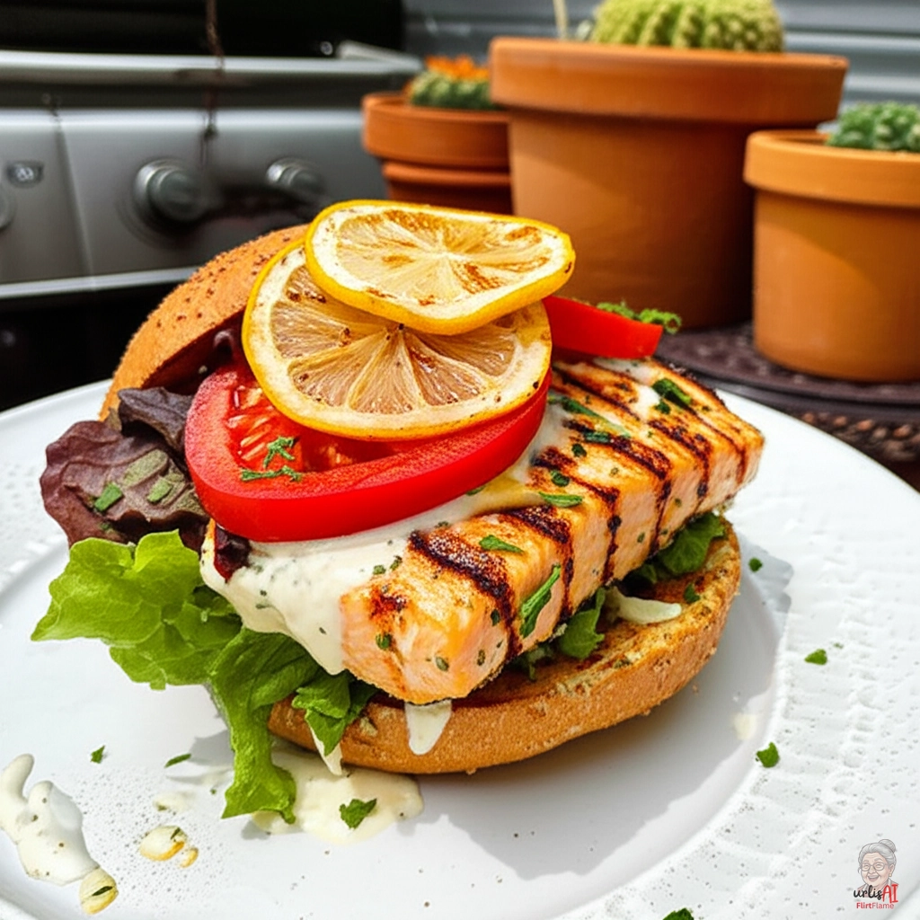 Riviera Lachs Burger — Gasgrill