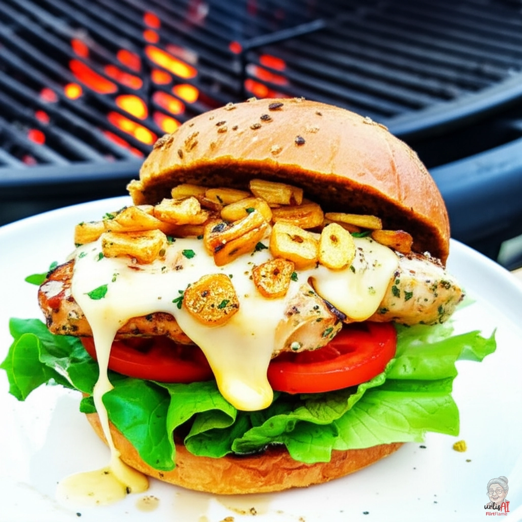 Roasted Garlic Chicken Burger — Kohlegrill
