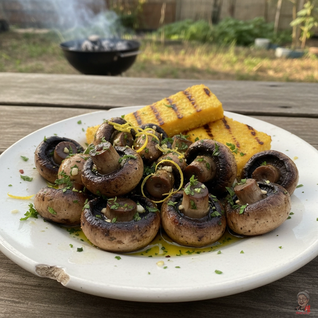 Rustico Petersilienchampignons — Kohlegrill