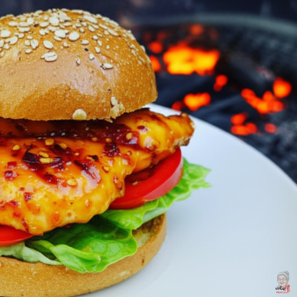 Safari Fire Chicken Burger — Kohlegrill
