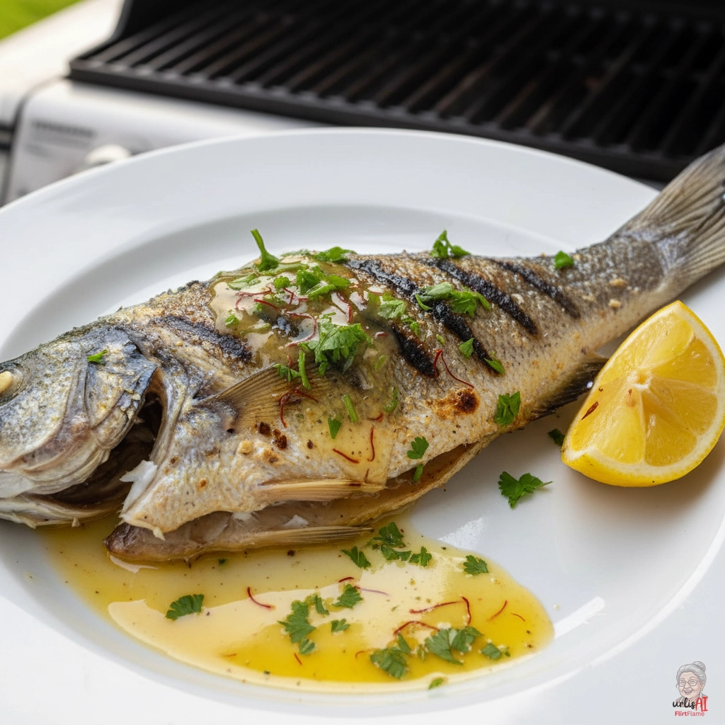 Safrangold Wolfsbarsch — Gasgrill