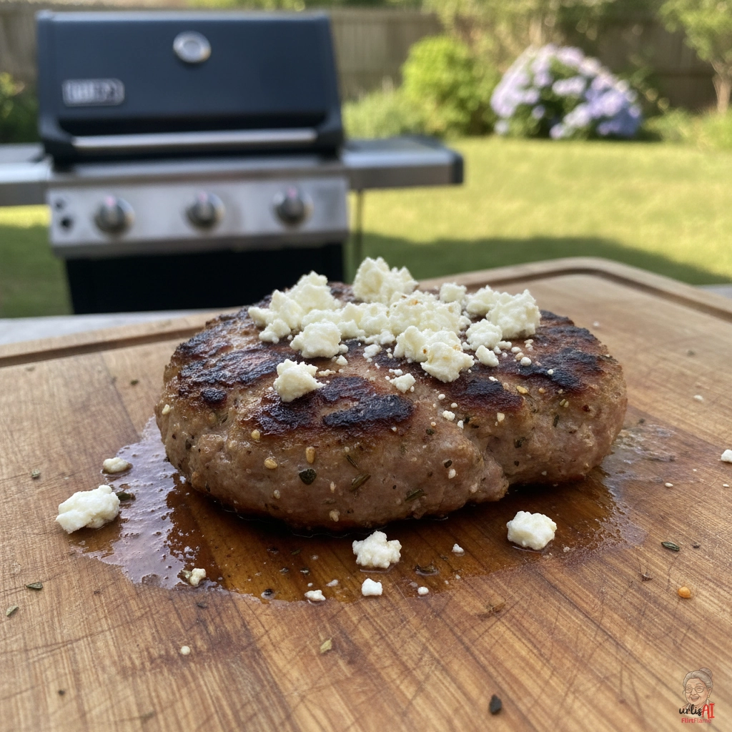 Schafkäse Puten Burger — Gasgrill
