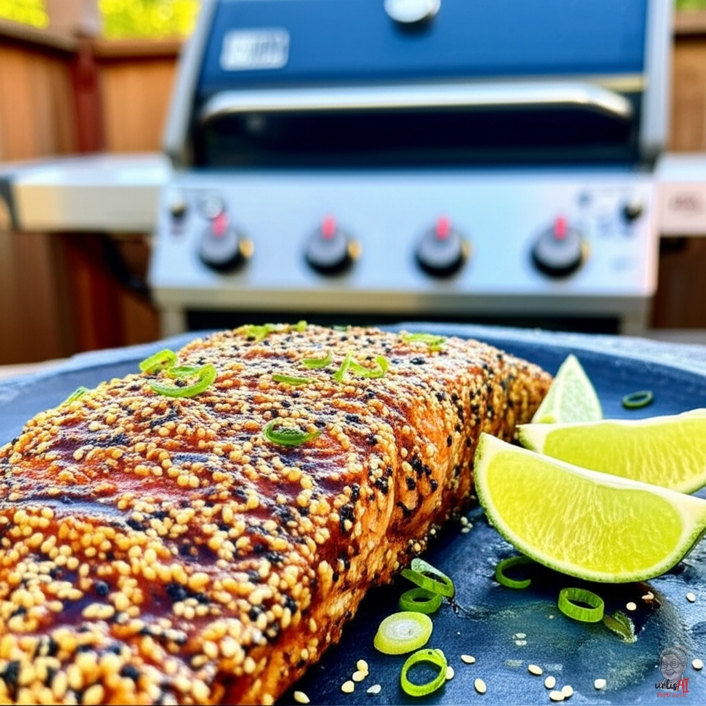 Sesam-Knusperlachs — Gasgrill