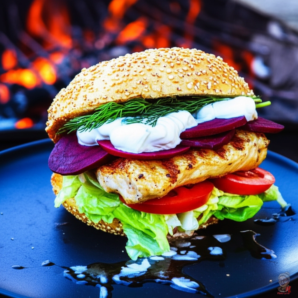 Siberian Ember Chicken Burger — Kohlegrill
