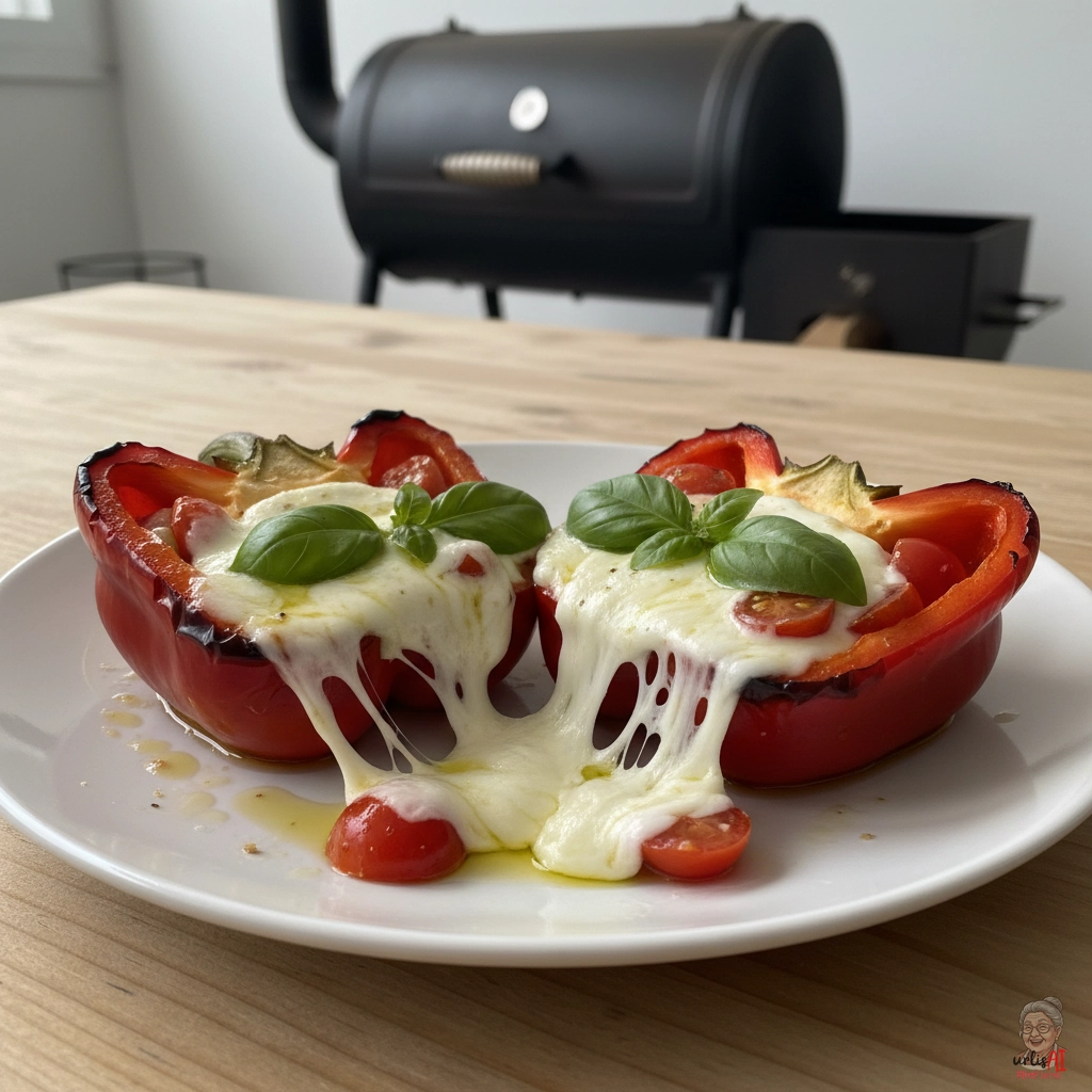 Smoked Caprese Paprikaschalen — Smoker