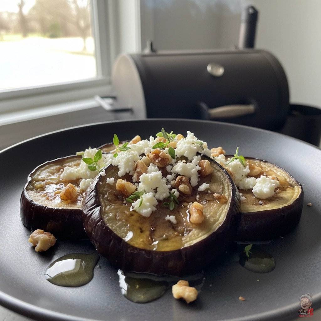 Smoked Chèvre Auberginenfächer — Smoker