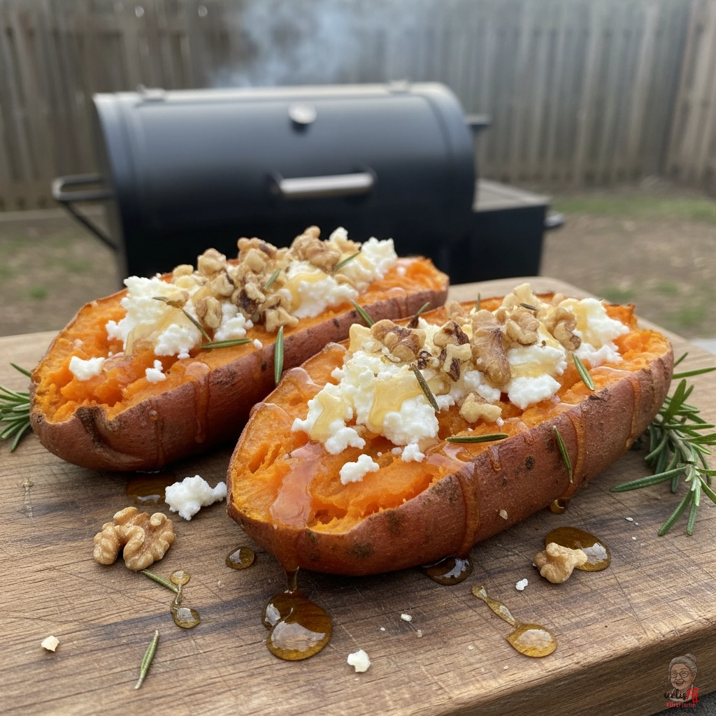 Smoked Chèvre Süßkartoffelschalen — Smoker