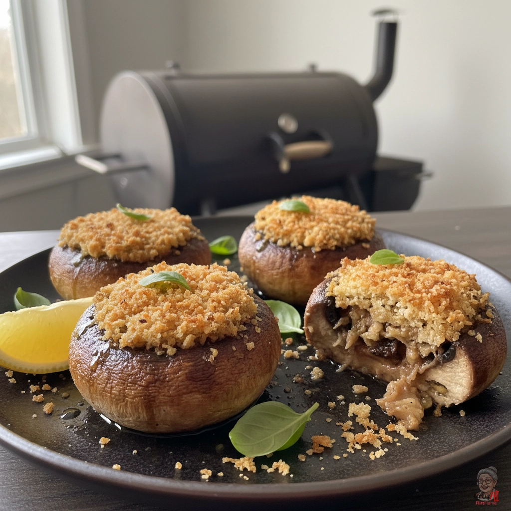 Smoked Parmigiana Pilzköpfe — Smoker