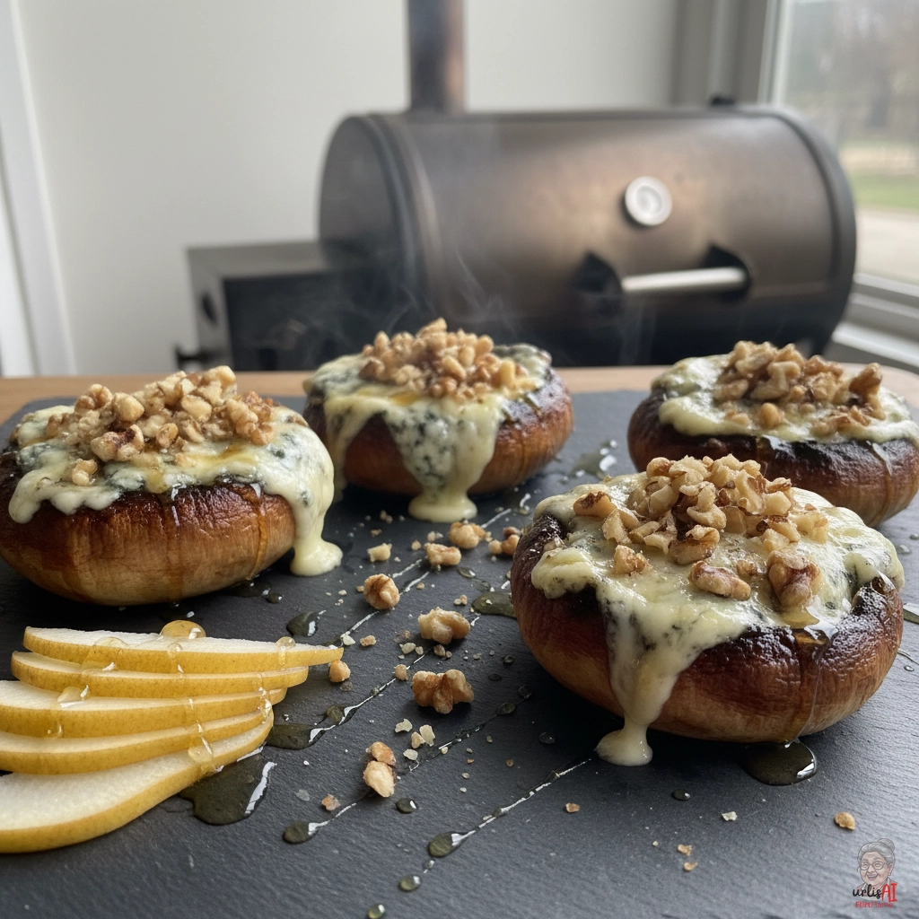 Smoked Roquefort Pilzschalen — Smoker