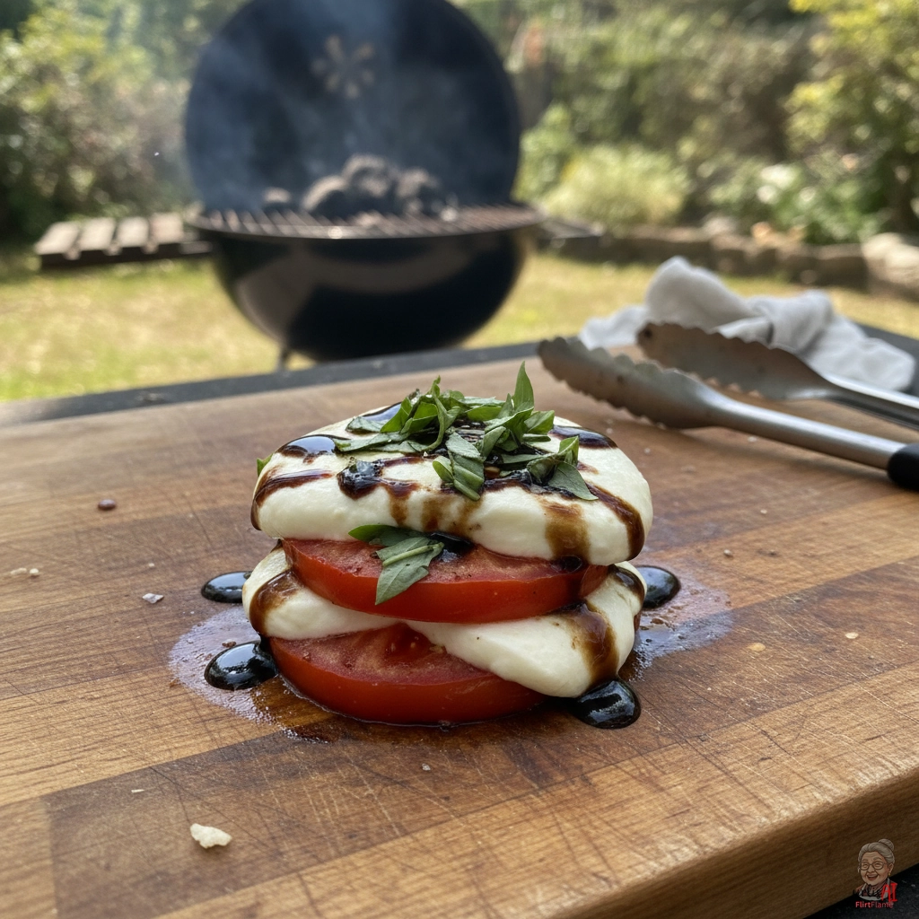Smoky Caprese Stack — Kohlegrill