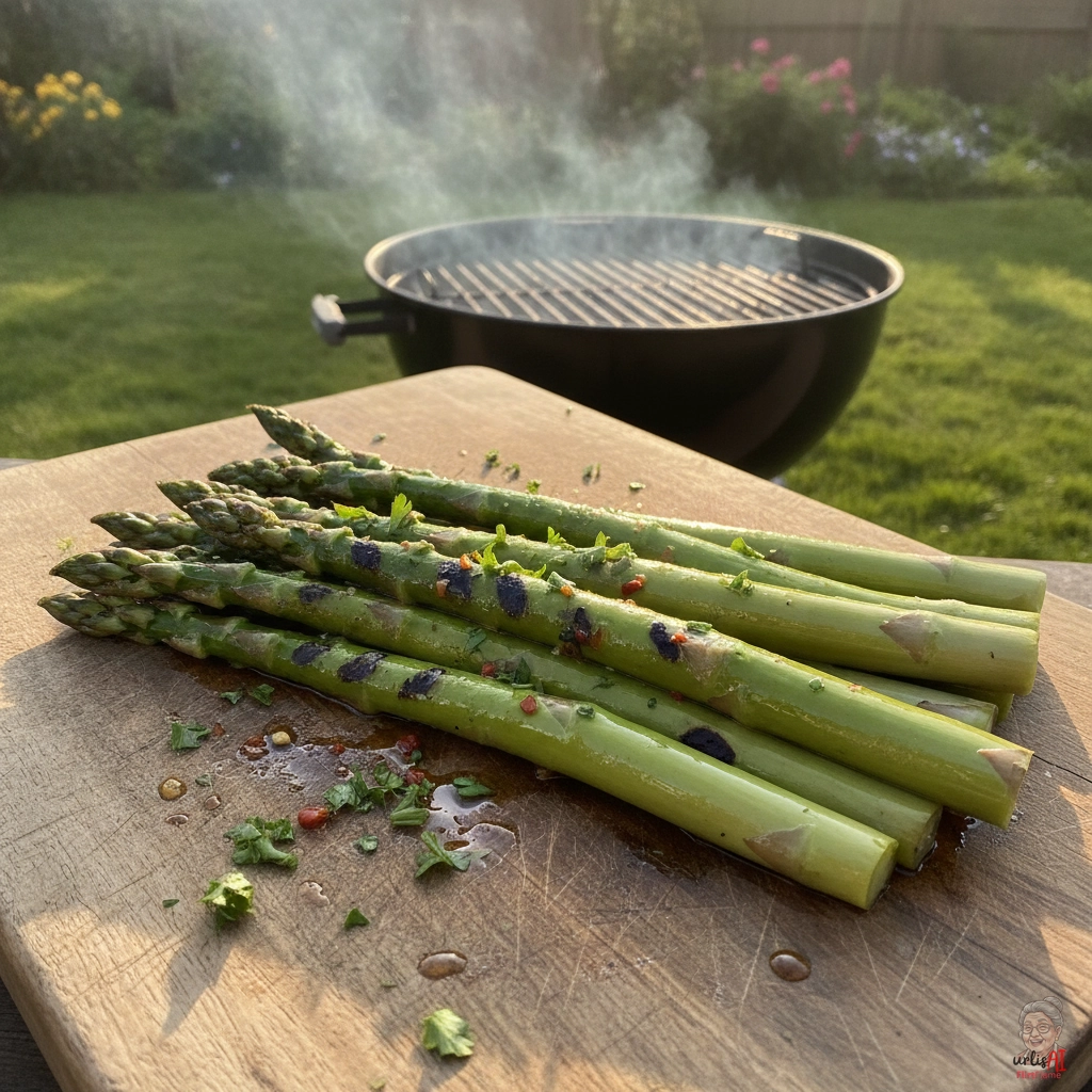Smoky Garlic Asparagus — Kohlegrill