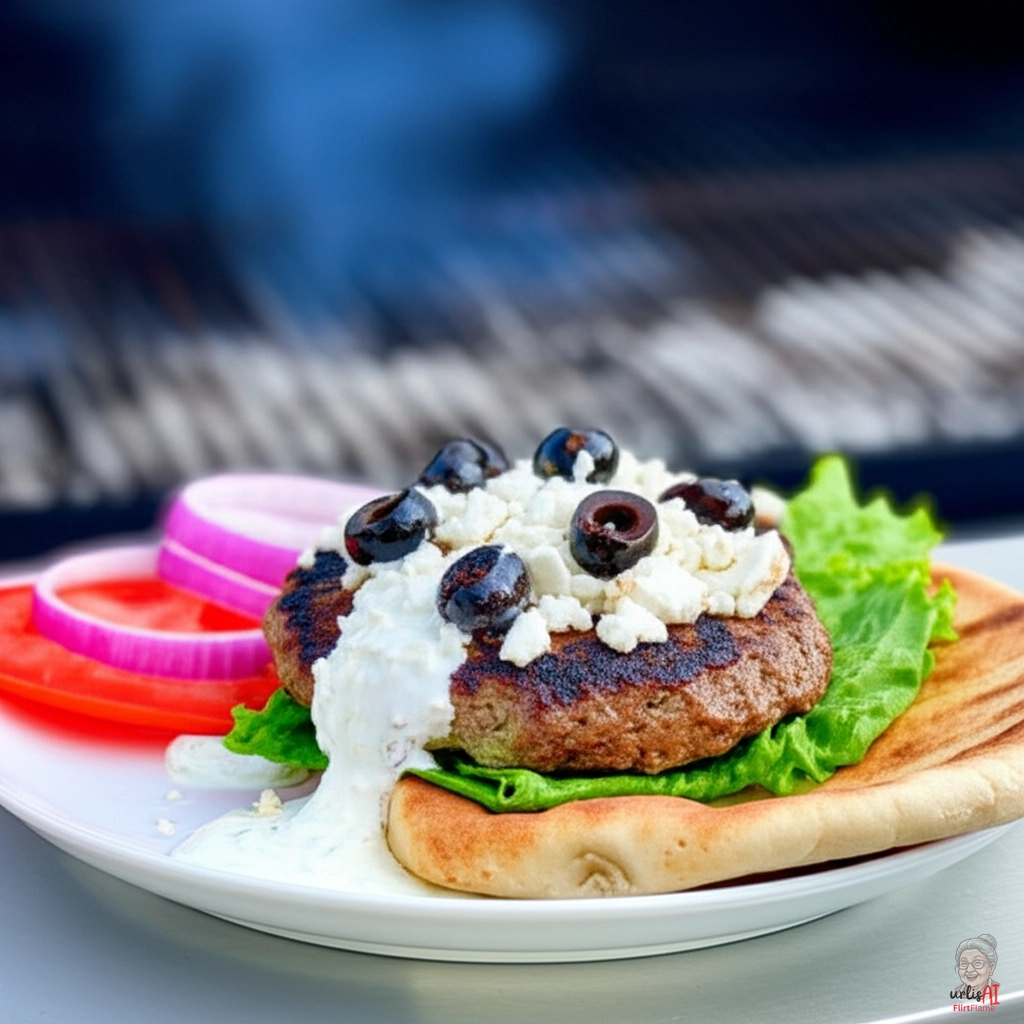 Smoky Greek Burger — Kohlegrill