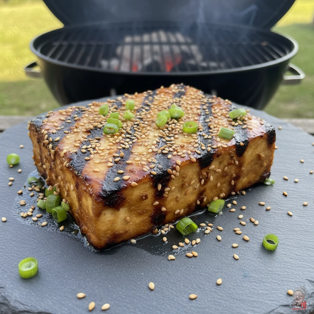 Soja-Ingwer Tofu — Kohlegrill