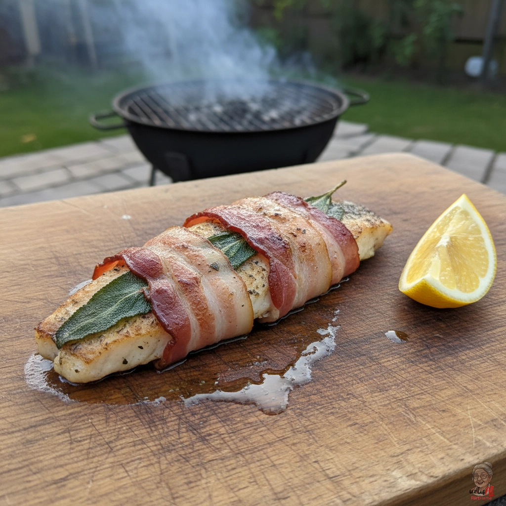 Speckmantel Zander — Kohlegrill