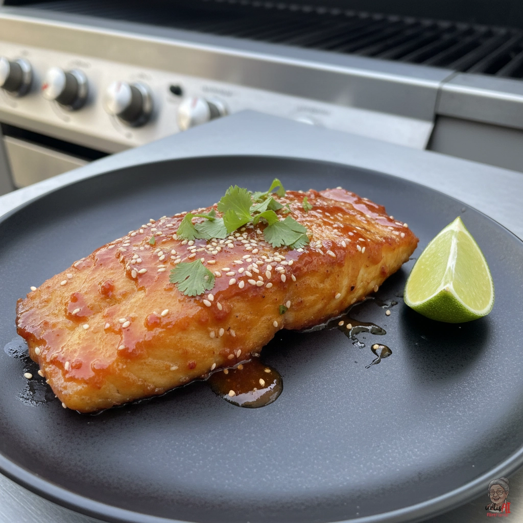 Sriracha Seelachssteaks — Gasgrill