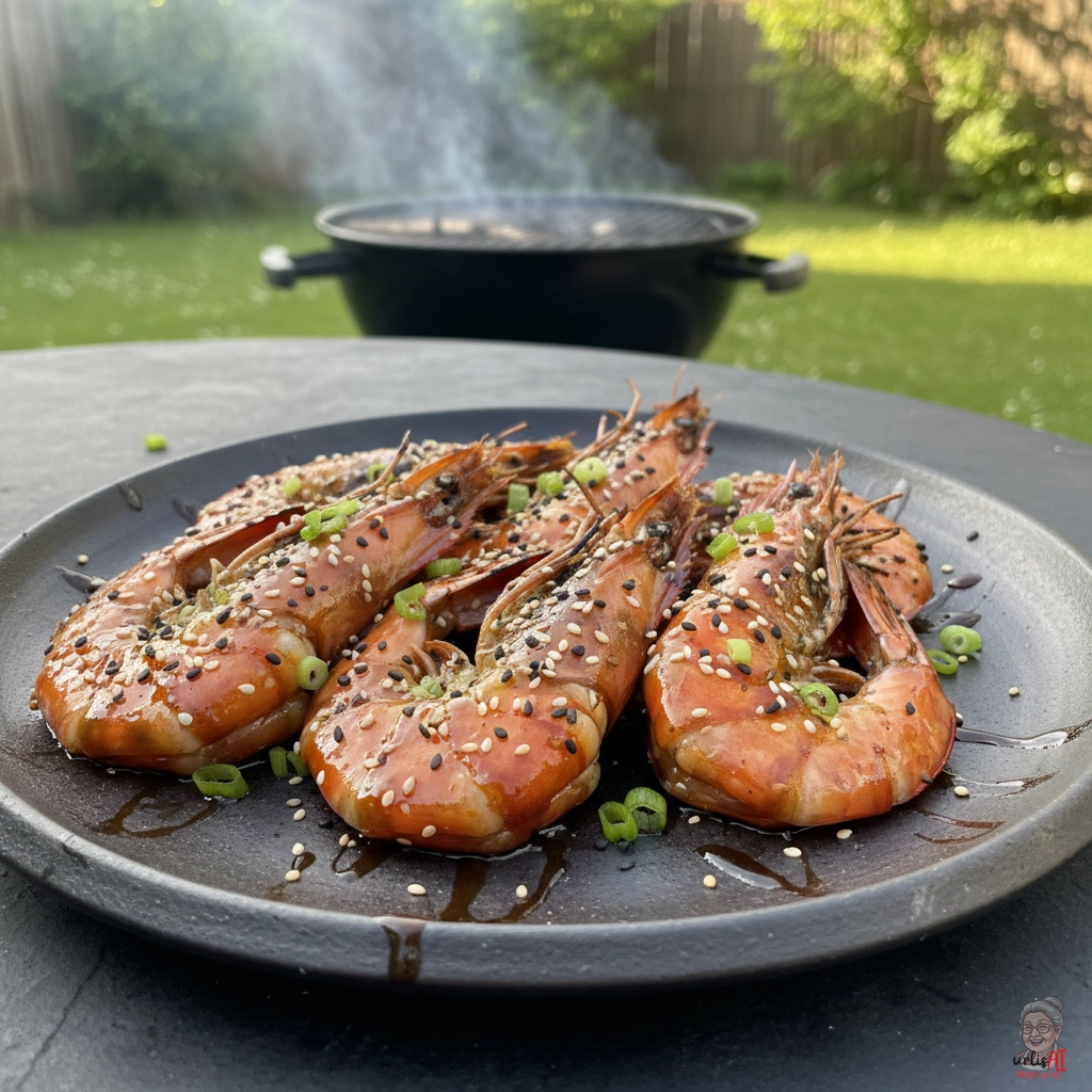 Teriyaki Glutprawns — Kohlegrill