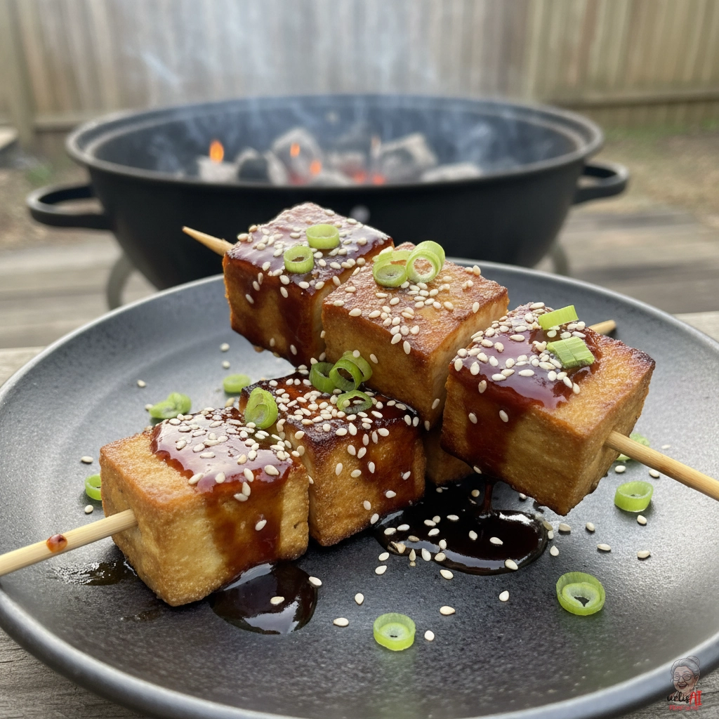 Teriyaki Tofu Spieße — Kohlegrill
